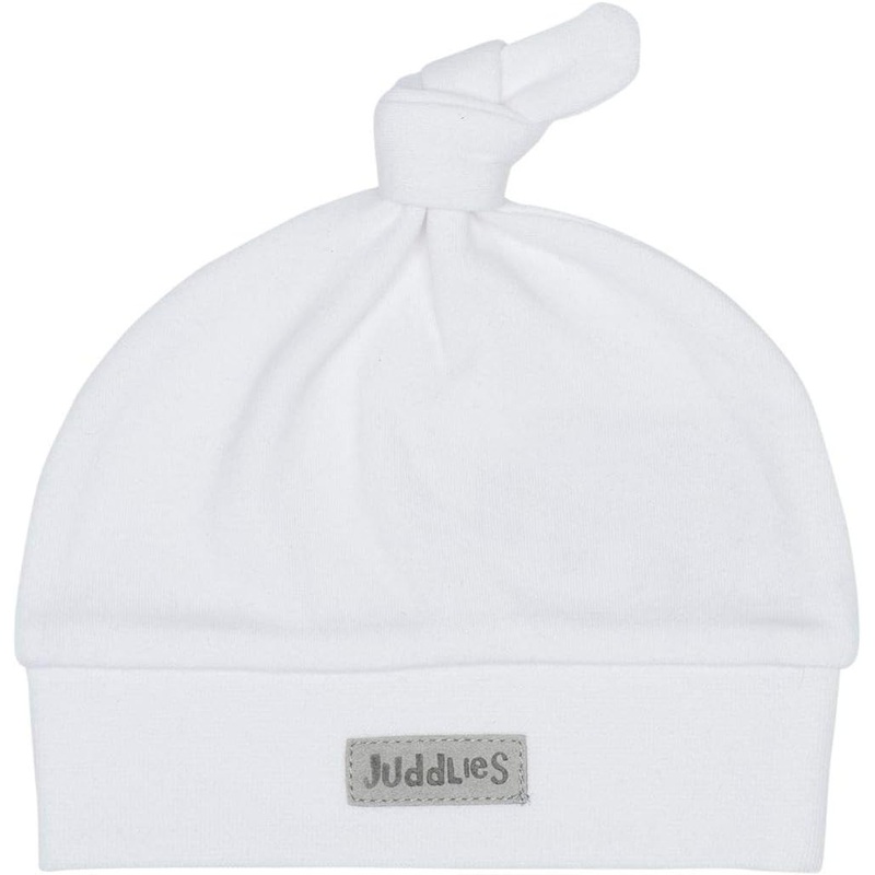 Juddlies Organic Newborn Hat | White-Grey