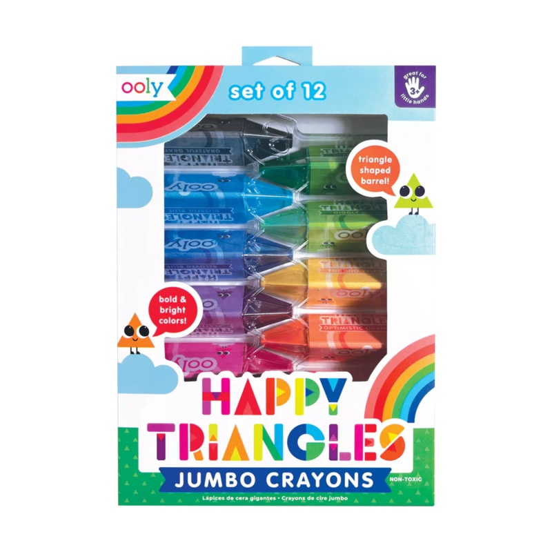 Ooly Happy Triangles Jumbo Crayons | Set of 12