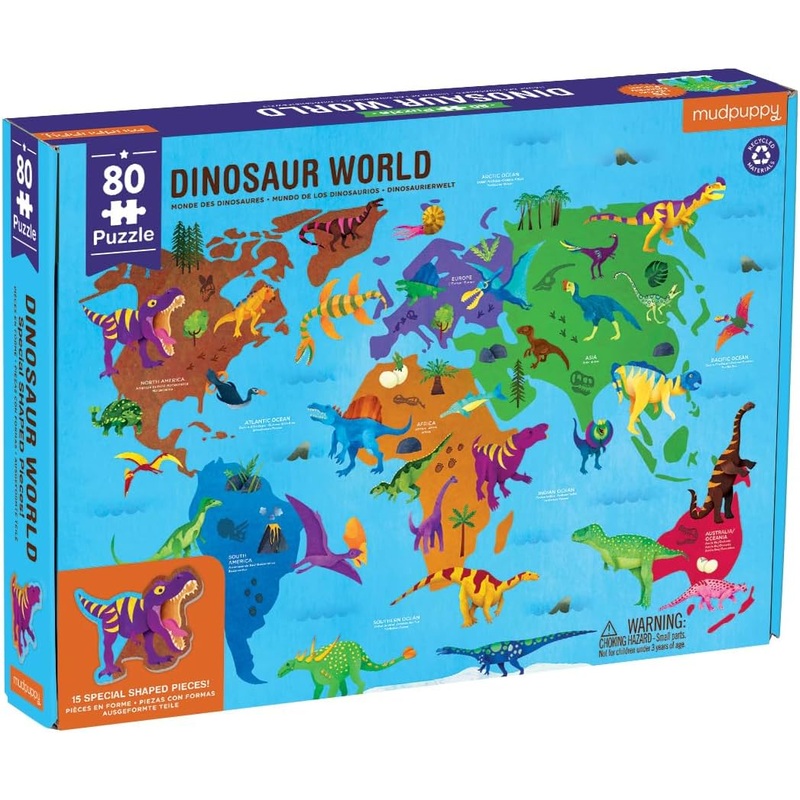 Dinosaur World Geography 80-piece Puzzle