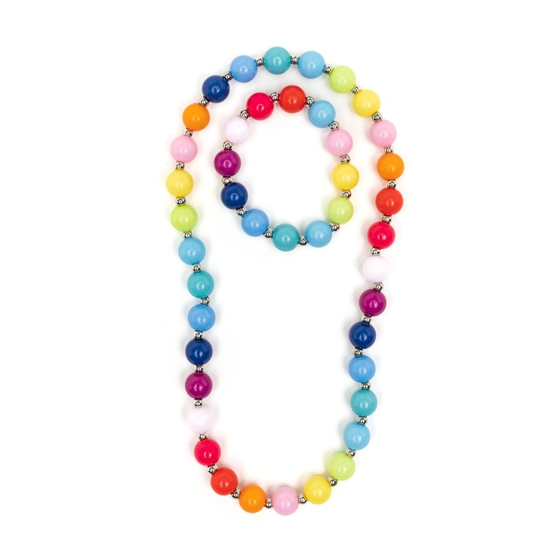 Great Pretenders Beaded Bubblegum Necklace and Bracelet Set