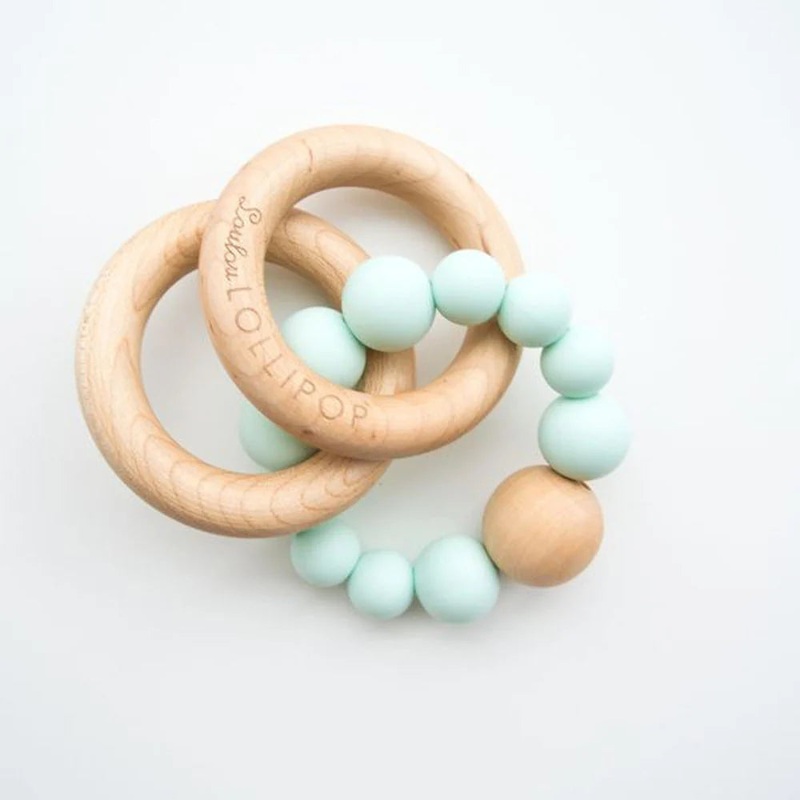 Loulou Lollipop Bubble Silicone and Wood Teether
