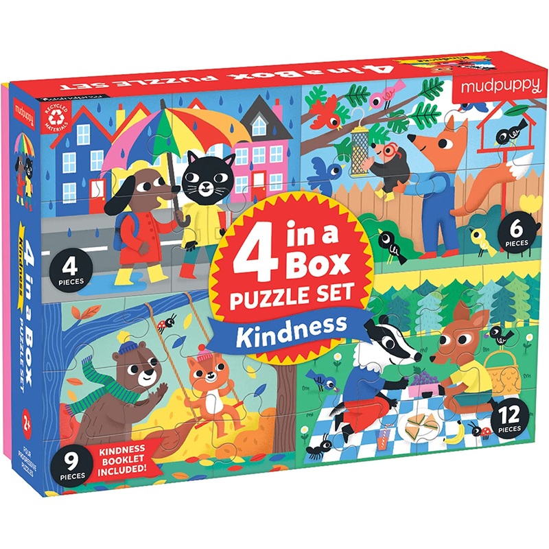 Mudpuppy Kindness 4-in-a-Box Puzzle Set