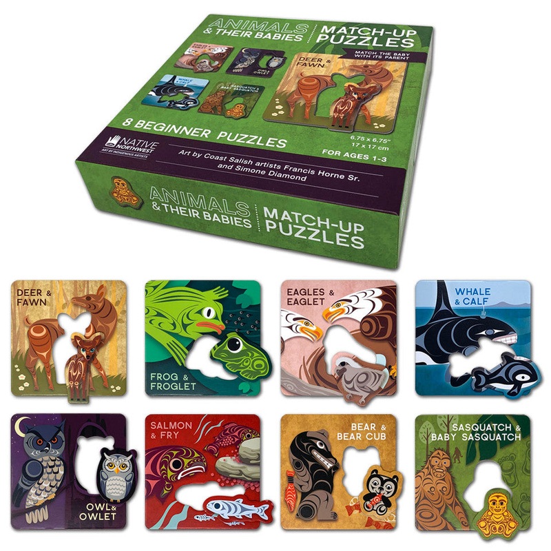 Native Northwest Match-up Puzzles – Animals & Their Babies