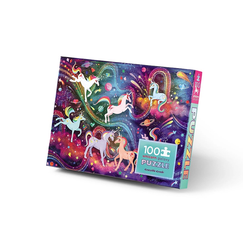 Crocodile Creek 100-piece Holographic Puzzle | Unicorn Galaxy
