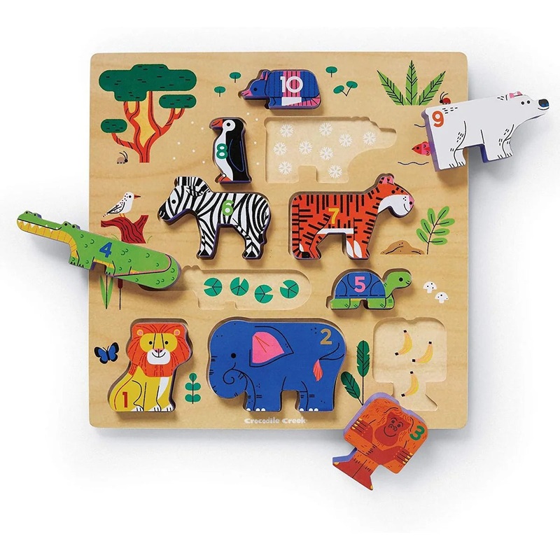 Crocodile Creek Wooden Puzzle | 123 Zoo