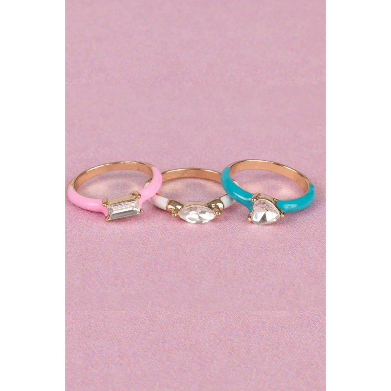Boutique Crystal Cool Ring (set of 3)