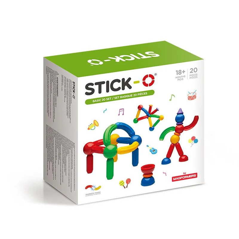 Stick-O by Magformers | Basic 20 Set