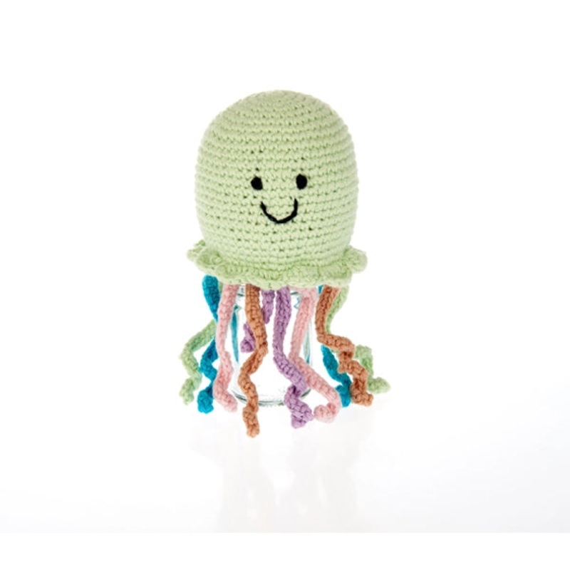 Pebblechild Cotton Fair Trade Rattles | Jellyfish