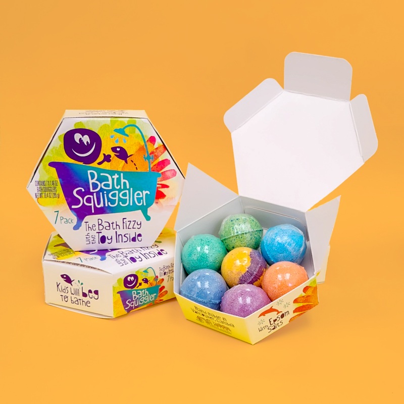 Bath Squiggler 7-Piece Gift Pack | Colorful Kids Bath Bombs