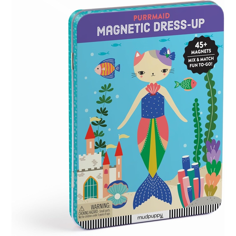 Mudpuppy Magnetic Tin Play Sets | Purrmaid Dress-up