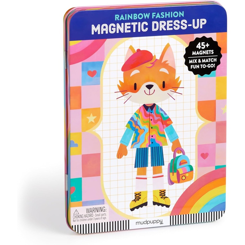 Mudpuppy Magnetic Tin Play Sets | Rainbow Fashion