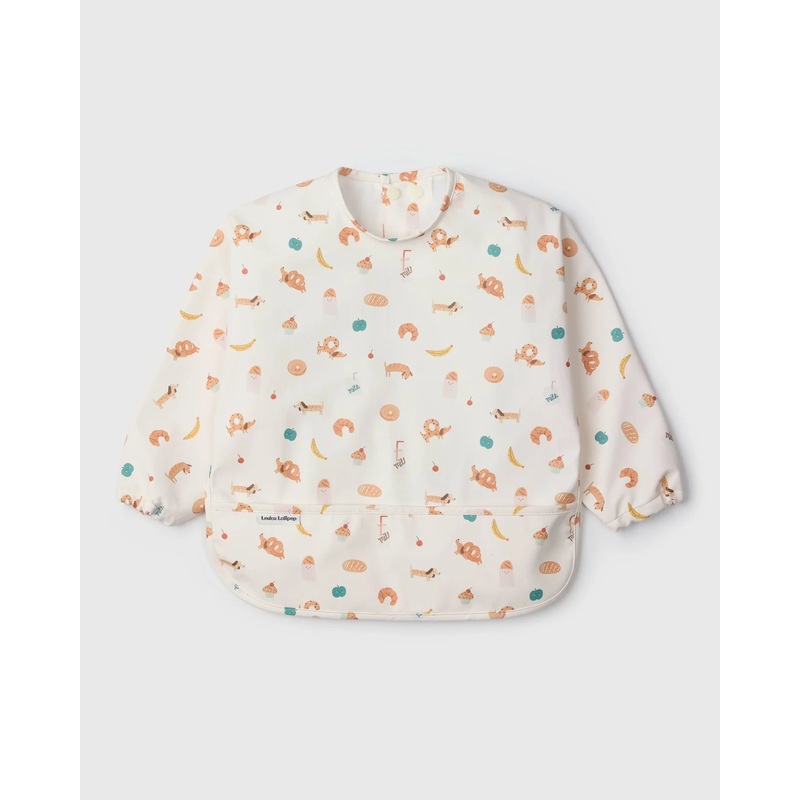 Loulou Lollipop Long Sleeved Bib | French Breakfast