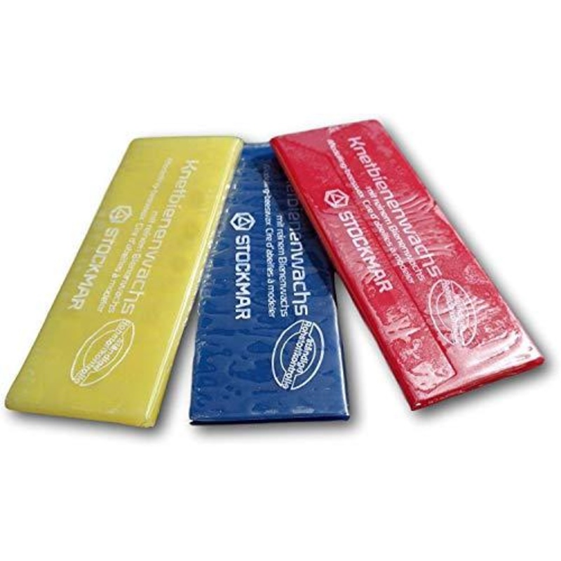 Stockmar Modeling Beeswax – 3 Assorted Pieces Red Yellow Blue