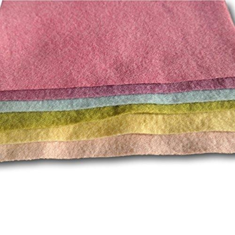 Bioland Organic Plant Dyed Wool Felt Sheets, Springtime Colors, 6 sheets