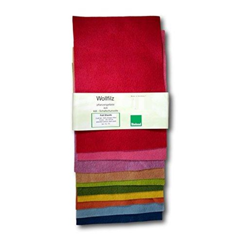 Filges – Bioland Organic Plant-Dyed Felt Sheets, Rainbow Colors, 10 sheets