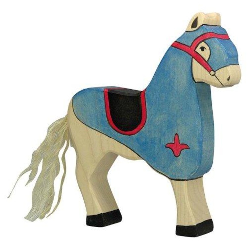 Holztiger Competition Horse Toy Figure, Blue