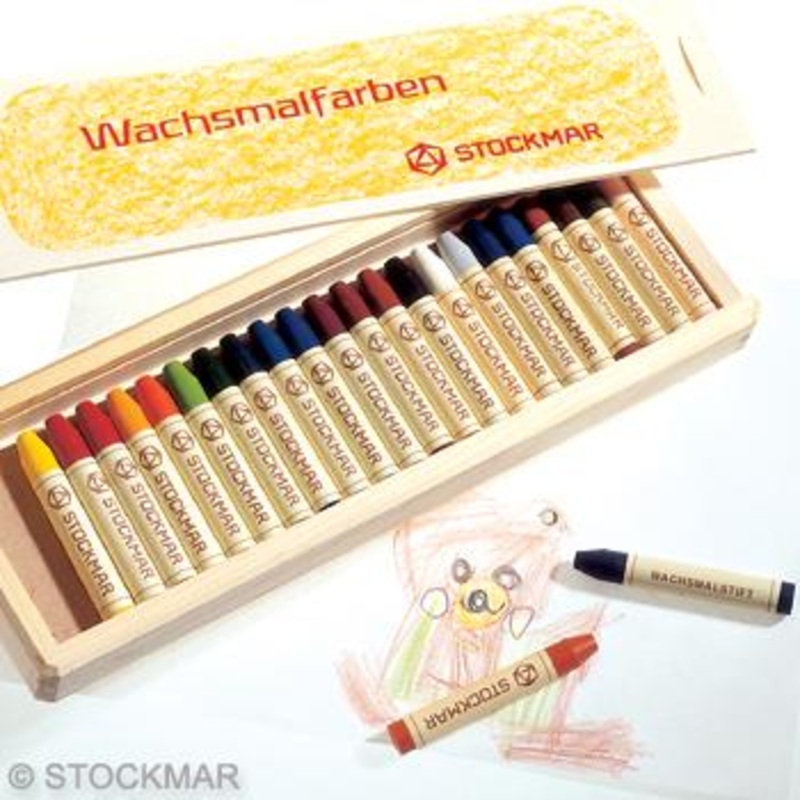 Stockmar 24 Stick Crayons in Wooden Box