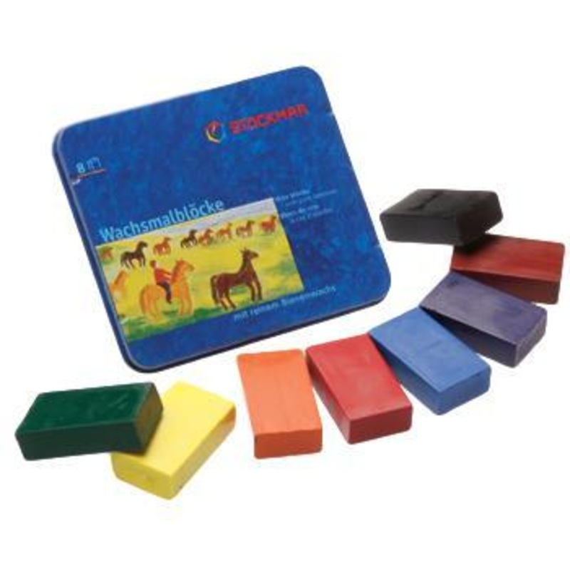 Stockmar Block Crayons – 8 standard Colors in tin case