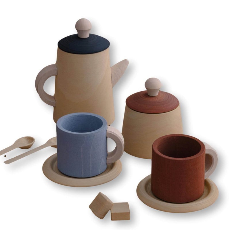 Raduga Grez Wooden Tea Set, Terra and Blue
