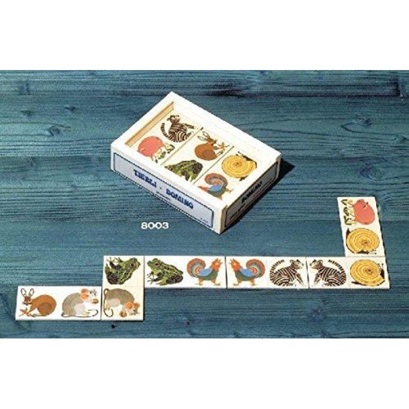 Atelier Fischer Wooden Animal Domino Game in Wooden Box (28 Tiles)