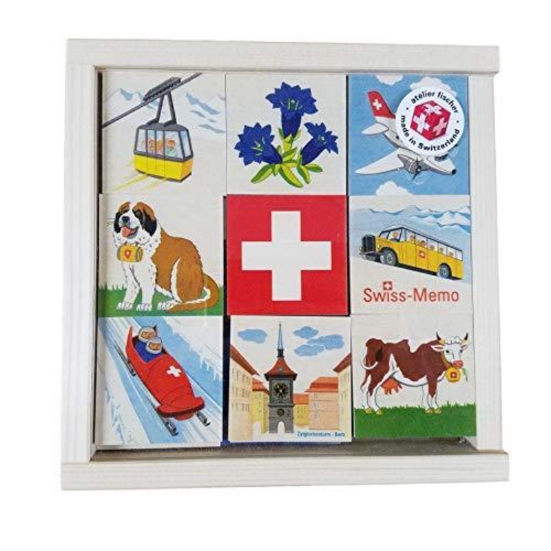 Atelier Fischer Wooden Swiss Memo Game (48 Pieces – 24 Pairs)