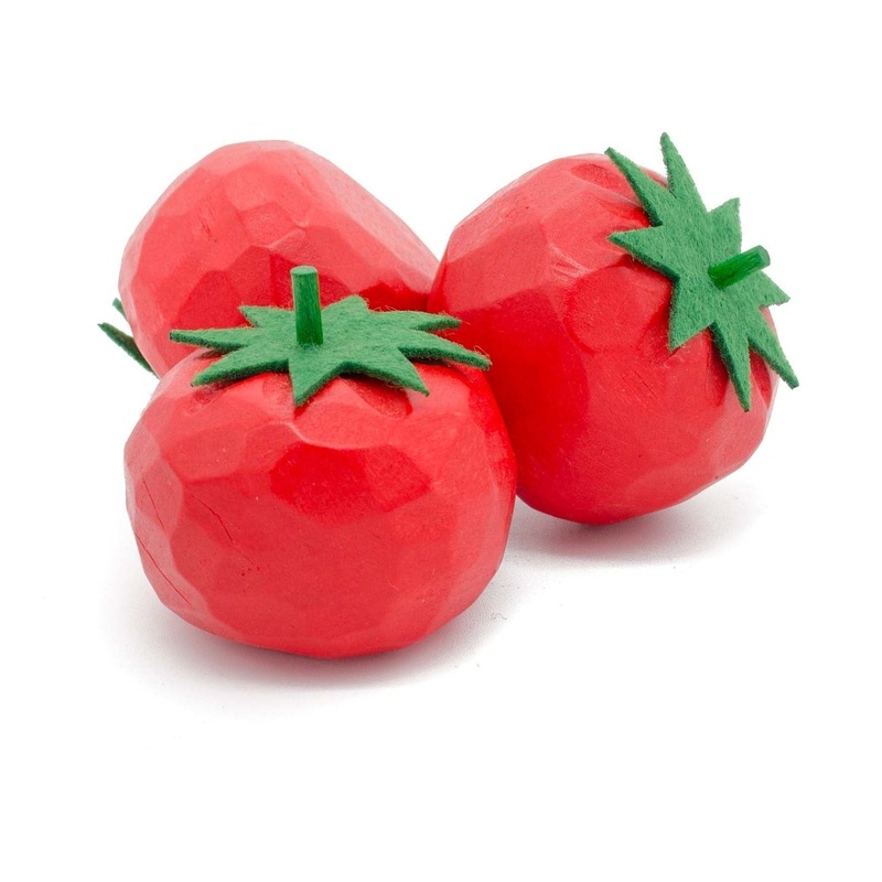 Hand Carved Wooden Tomato by Estia