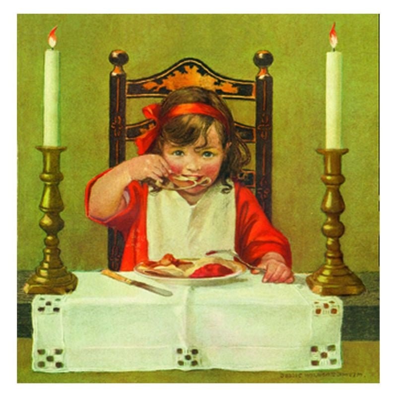 Jessie Willcox Smith Greeting Cards :Cleaning the Wishbone