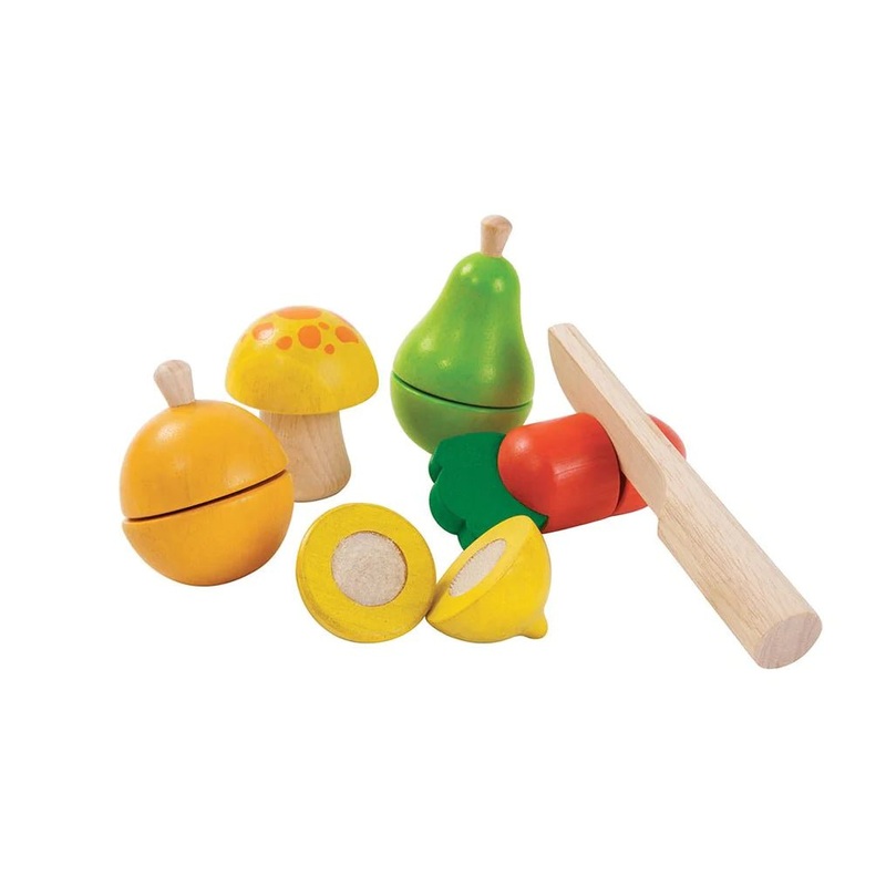 Wooden Fruit and Vegetable Play Set – Plan Toys