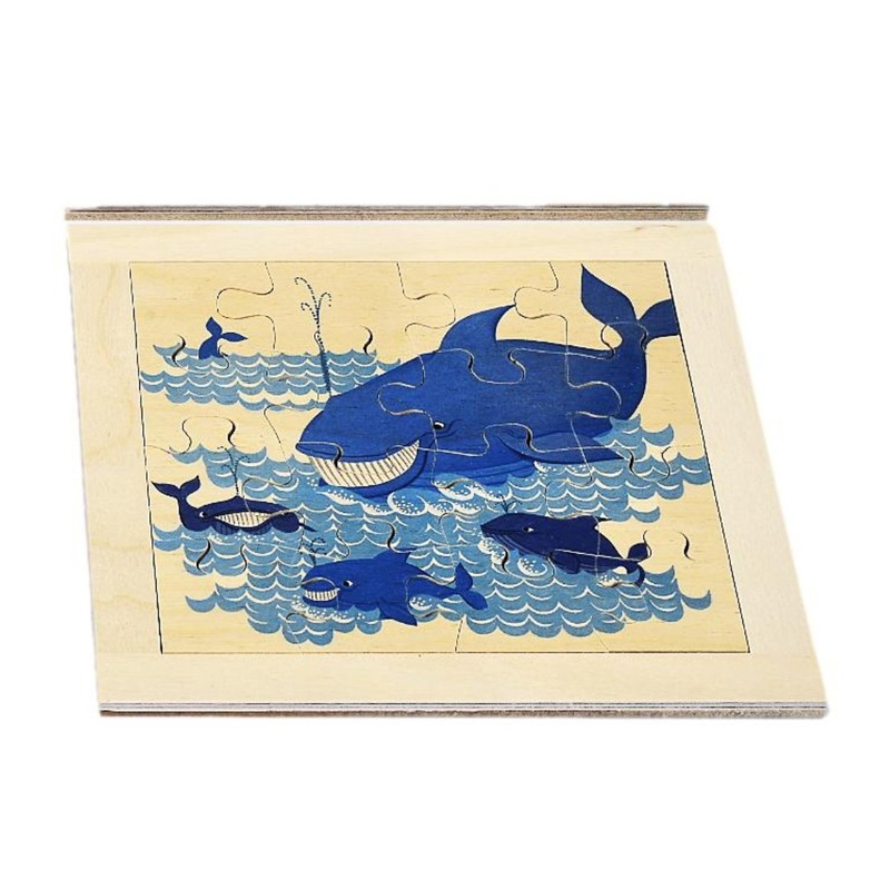 Atelier Fischer Wooden Jigsaw Puzzle – Whale (16 pcs)