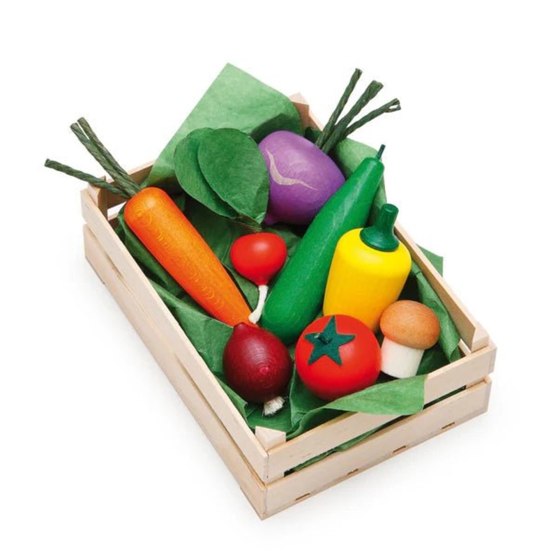 Erzi Assorted Wooden Vegetables in Crate (Large)
