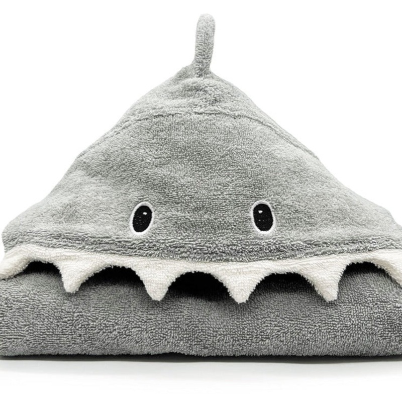 Organic Cotton Bath Poncho – Shark