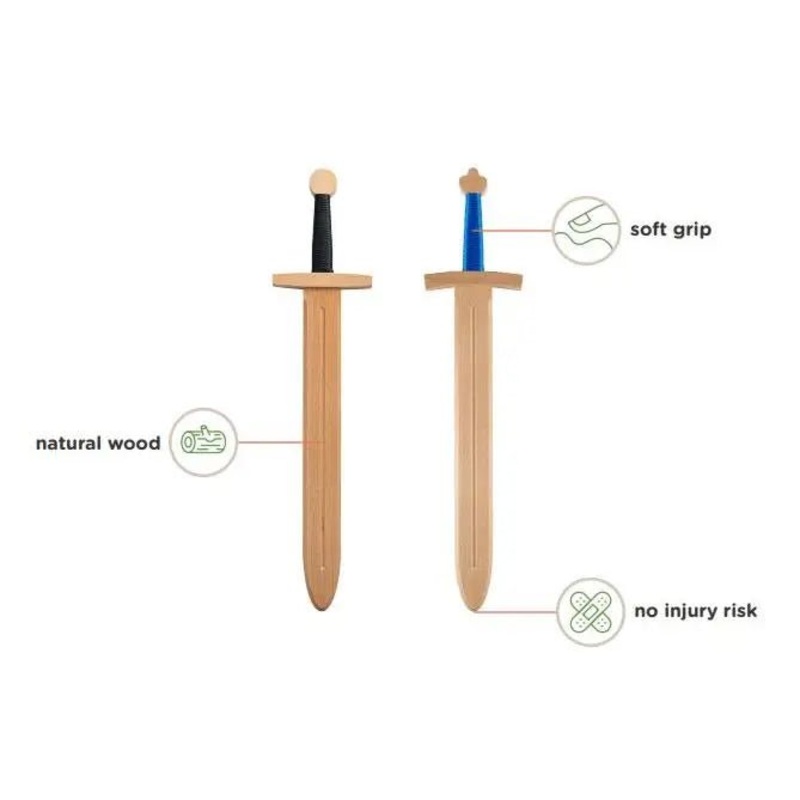 Set of TWO Woodsy Big Double-Edged Swords
