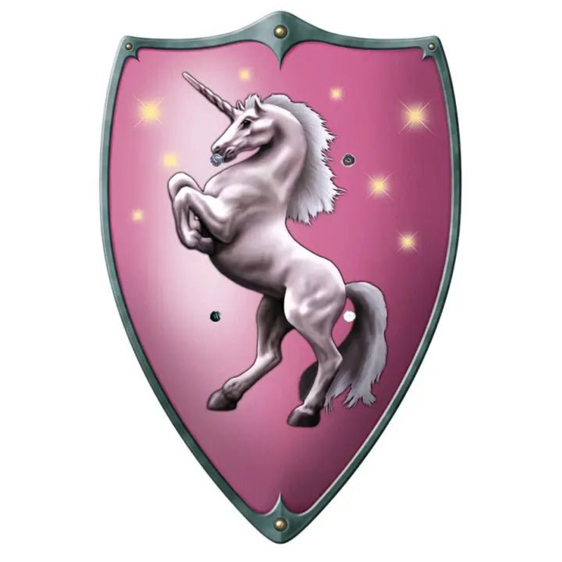 Wooden Play Buckler Shield – Unicorn, Pink