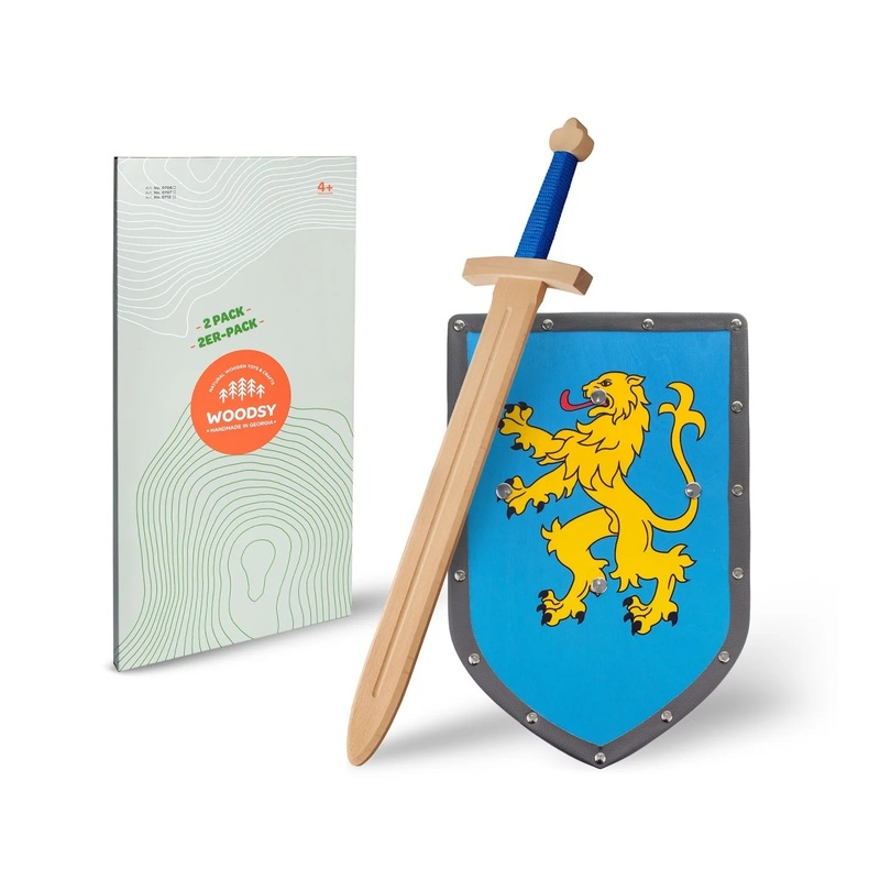 Woodsy Double-edged Sword with Lion Shield