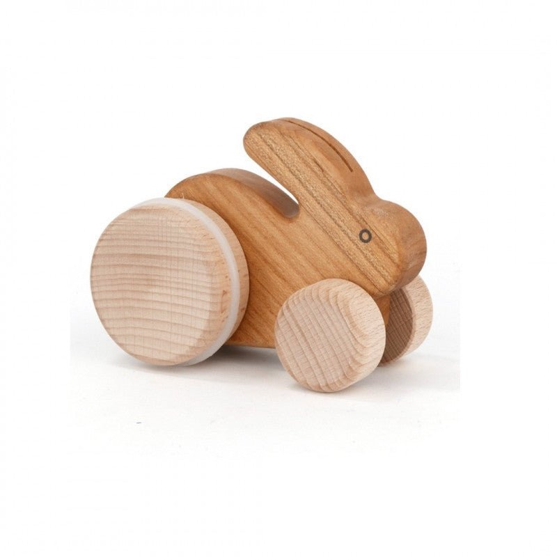 Bajo Wooden Push Rabbit – Natural (Jumping)