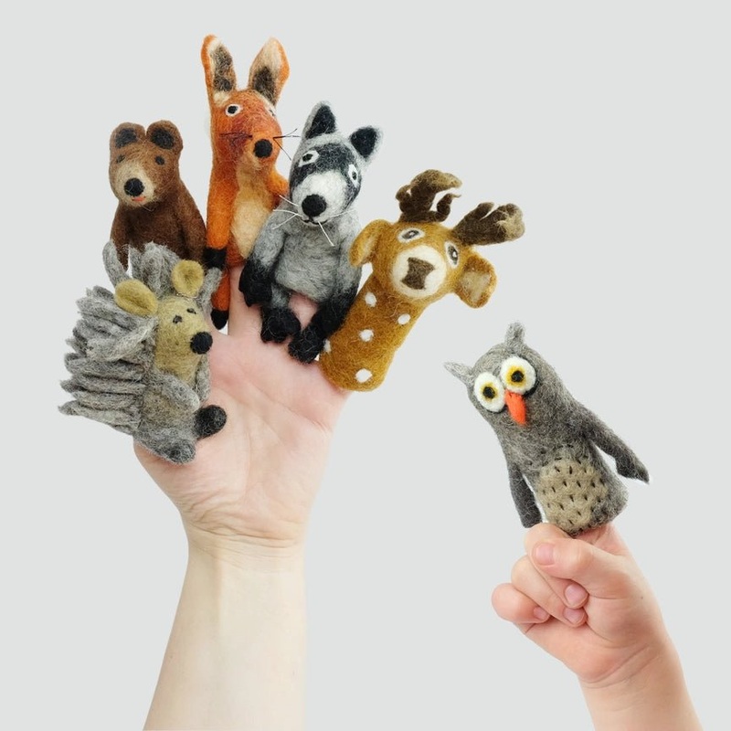 Fair Trade Handmade Felt Forest Friends Puppets (4-6)