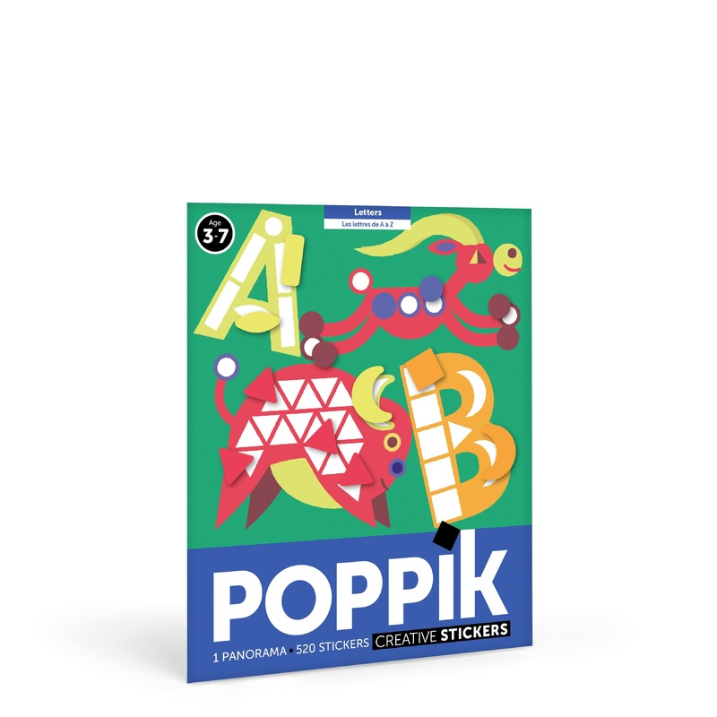 Creative Activity Sticker Set – ABC Letters with 520 Repositionable Stickers by Poppik