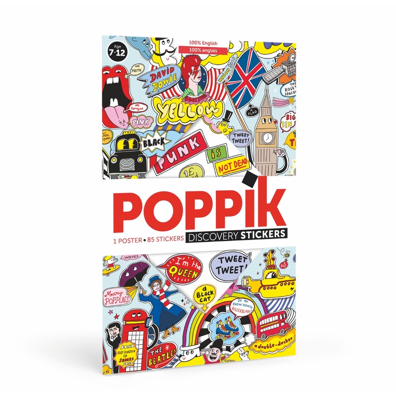 Giant Activity Sticker Poster – 100% English with 85 Repositionable Stickers by Poppik
