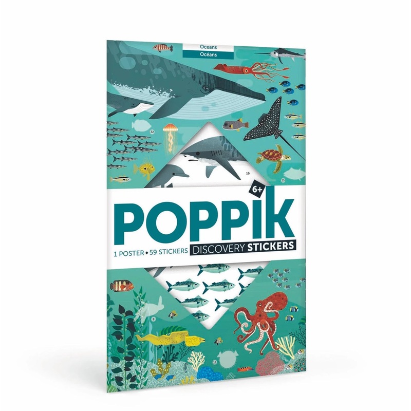 Giant Activity Sticker Poster – Oceans with 59 Repositionable Stickers by Poppik