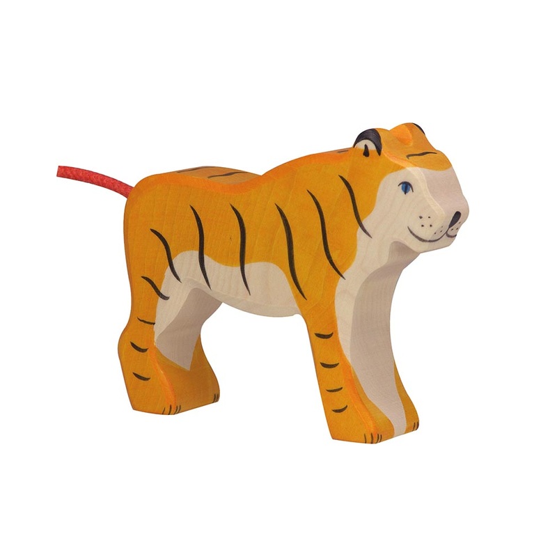 Standing Tiger Wooden Figure