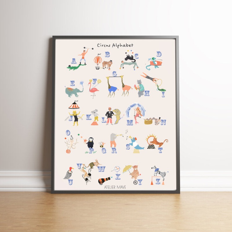 Circus Alphabet Poster by Atelier Mave