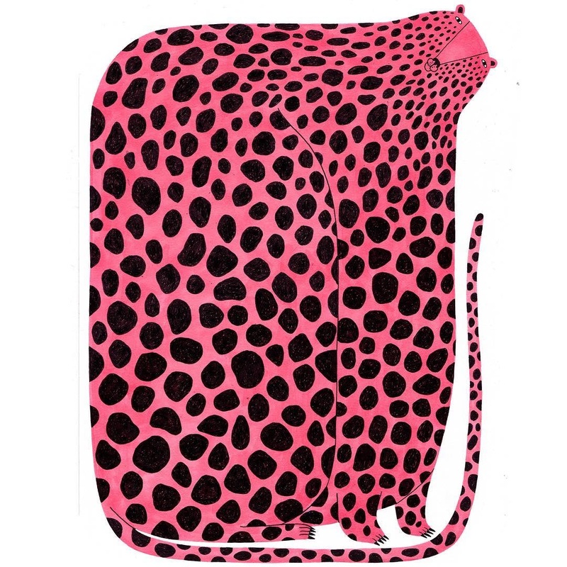 Pink Leopard Poster by Mia Nilsson