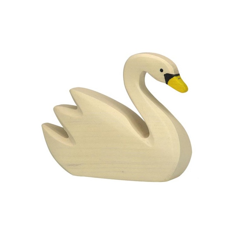 Swimming Swan Wooden Figure