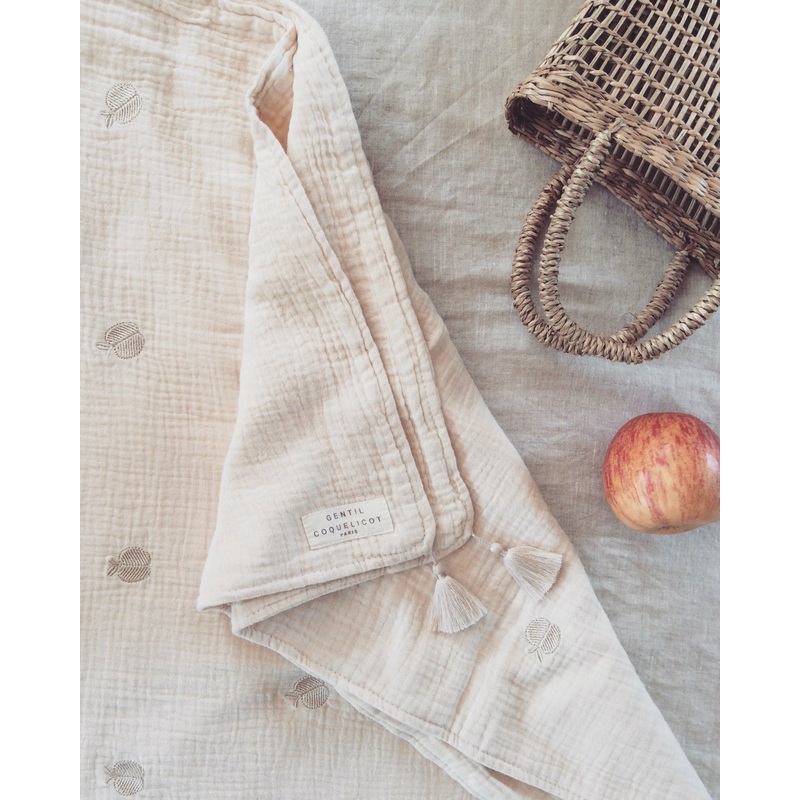 Apple Embroidered Baby Blanket