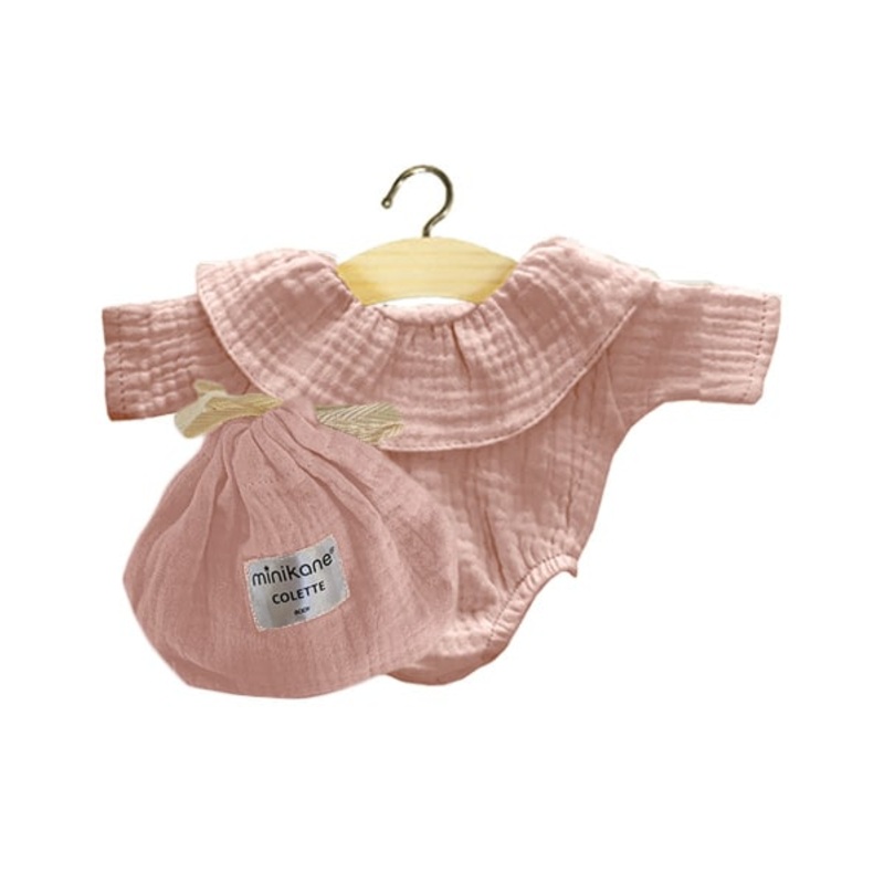 Colette Double Gauze Cotton Bodysuit | Soft Pink for Minikane x Gordis Dolls