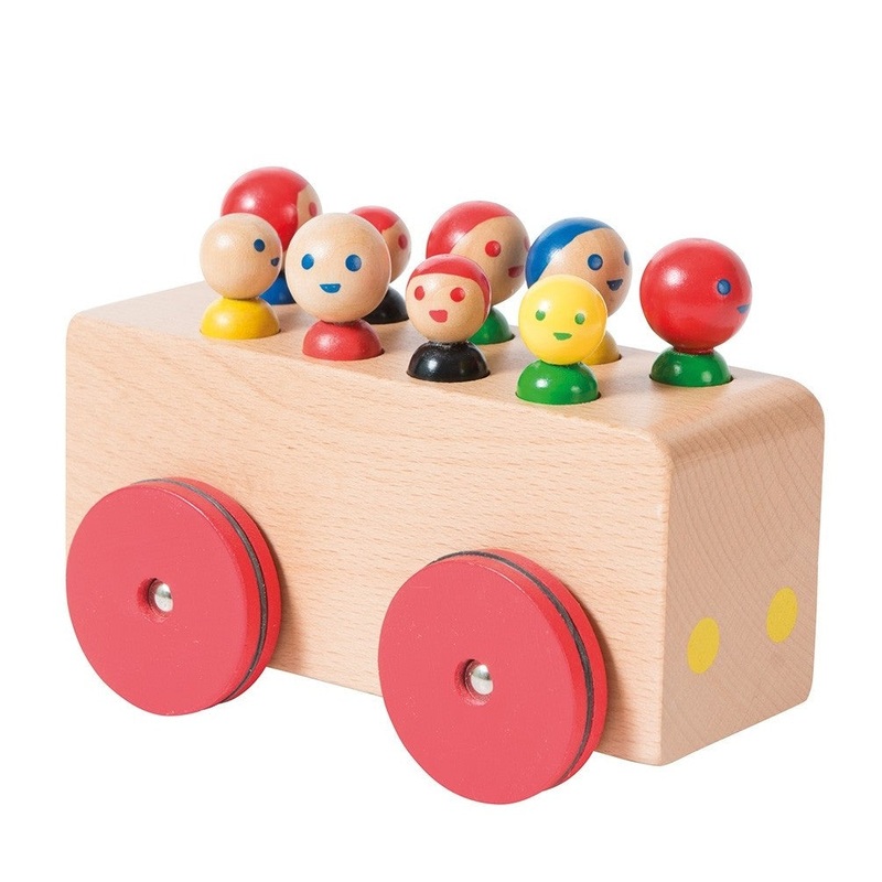 Wooden Bus with Passengers