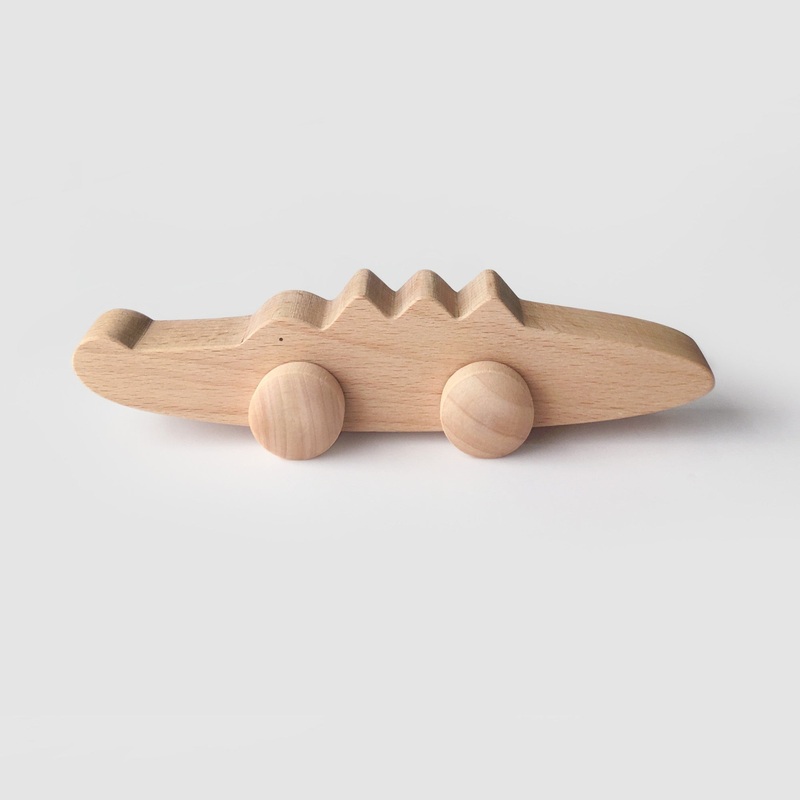 Wooden Crocodile with Wheels