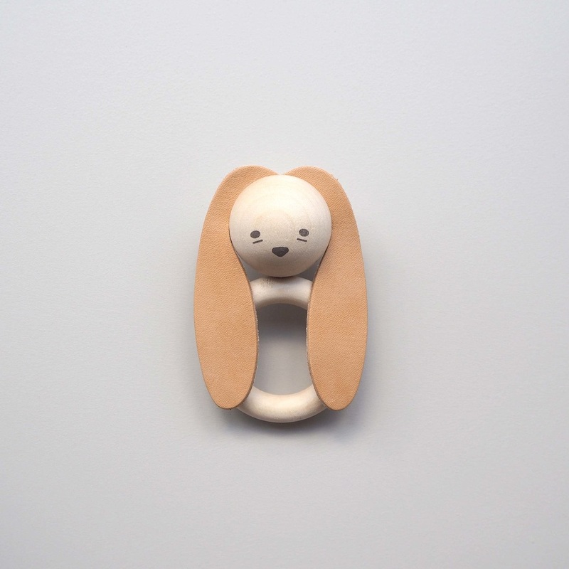 Bunny Wood & Leather Teether