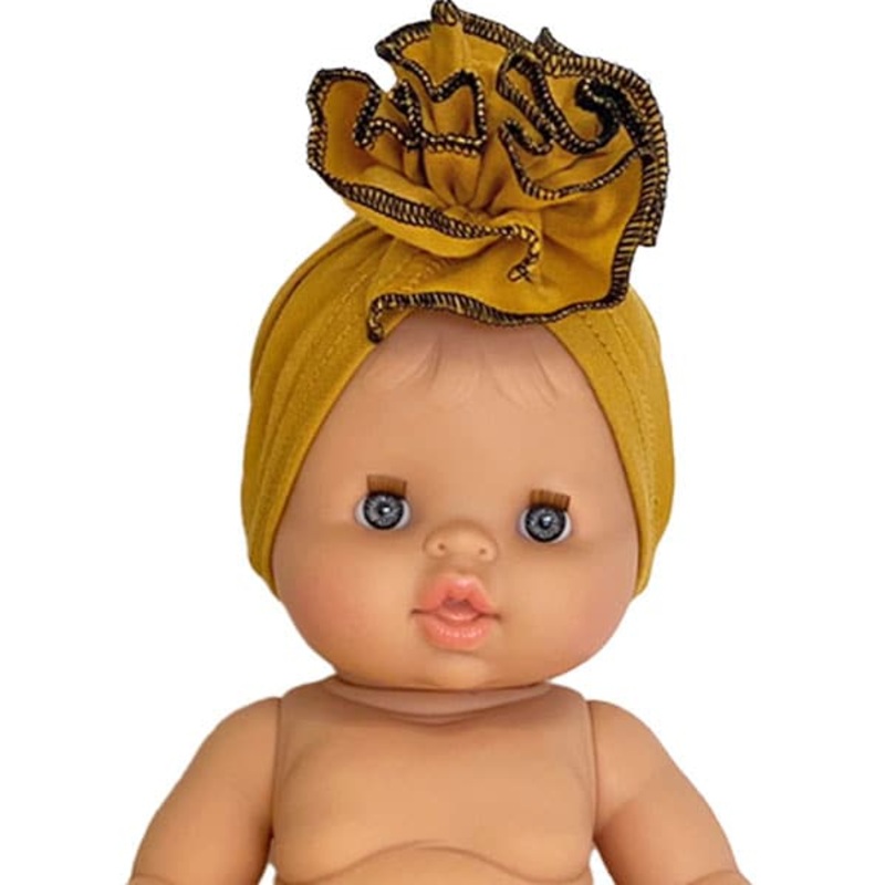 Mustard Flower Jersey Turban for Gordis Dolls