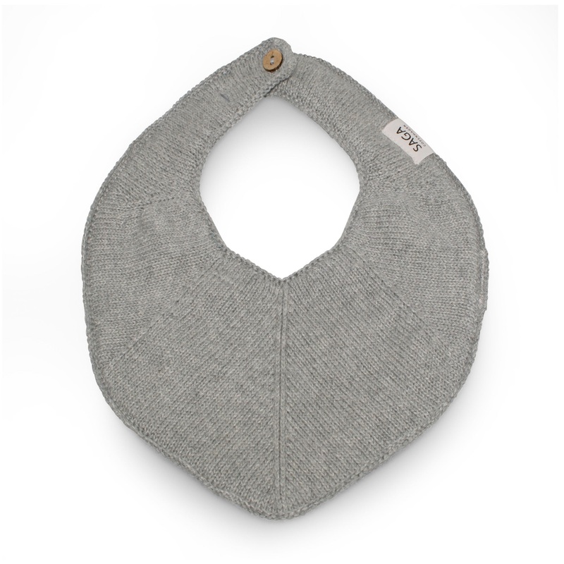 Organic Cotton Knitted Bib | Grey Mlange